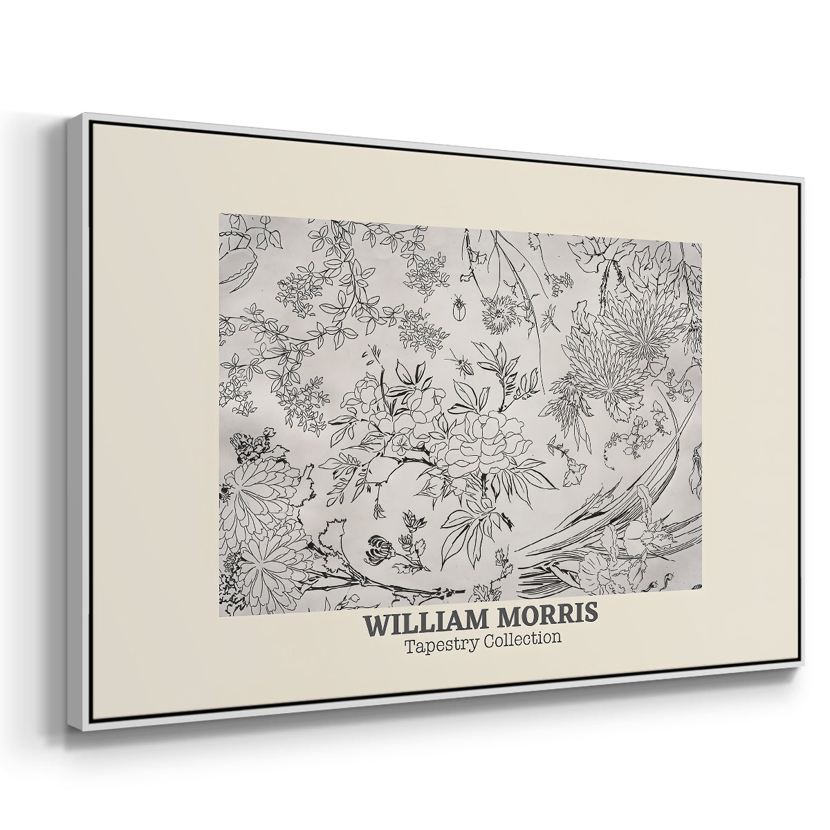 Fleurs, 1866 (Morris Inspired) - Floater Framed Canvas Print