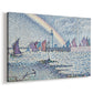 Canvas art print featuring a coastal entryway scene, displayed at an angle