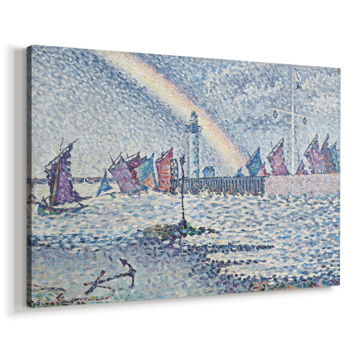 Canvas art print featuring a coastal entryway scene, displayed at an angle