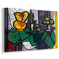 Canvas art print featuring a geometric still life with fragmented forms, displayed at an angle