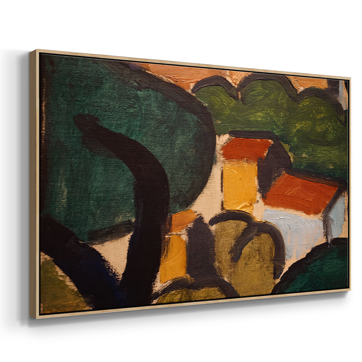 Landscape with Trees and Houses, c. 1905 - Floater Framed Canvas Print