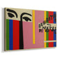 Canvas art print featuring a modernist composition featuring bold lines and color blocks, displayed at an angle