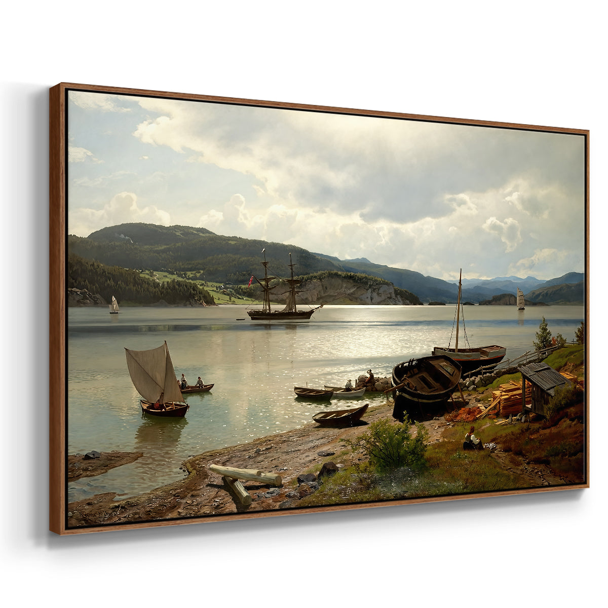 By the Water, 1876 - Floater Framed Canvas Print