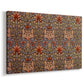 Canvas art print featuring a decorative textile design with vertical floral rhythm, displayed at an angle