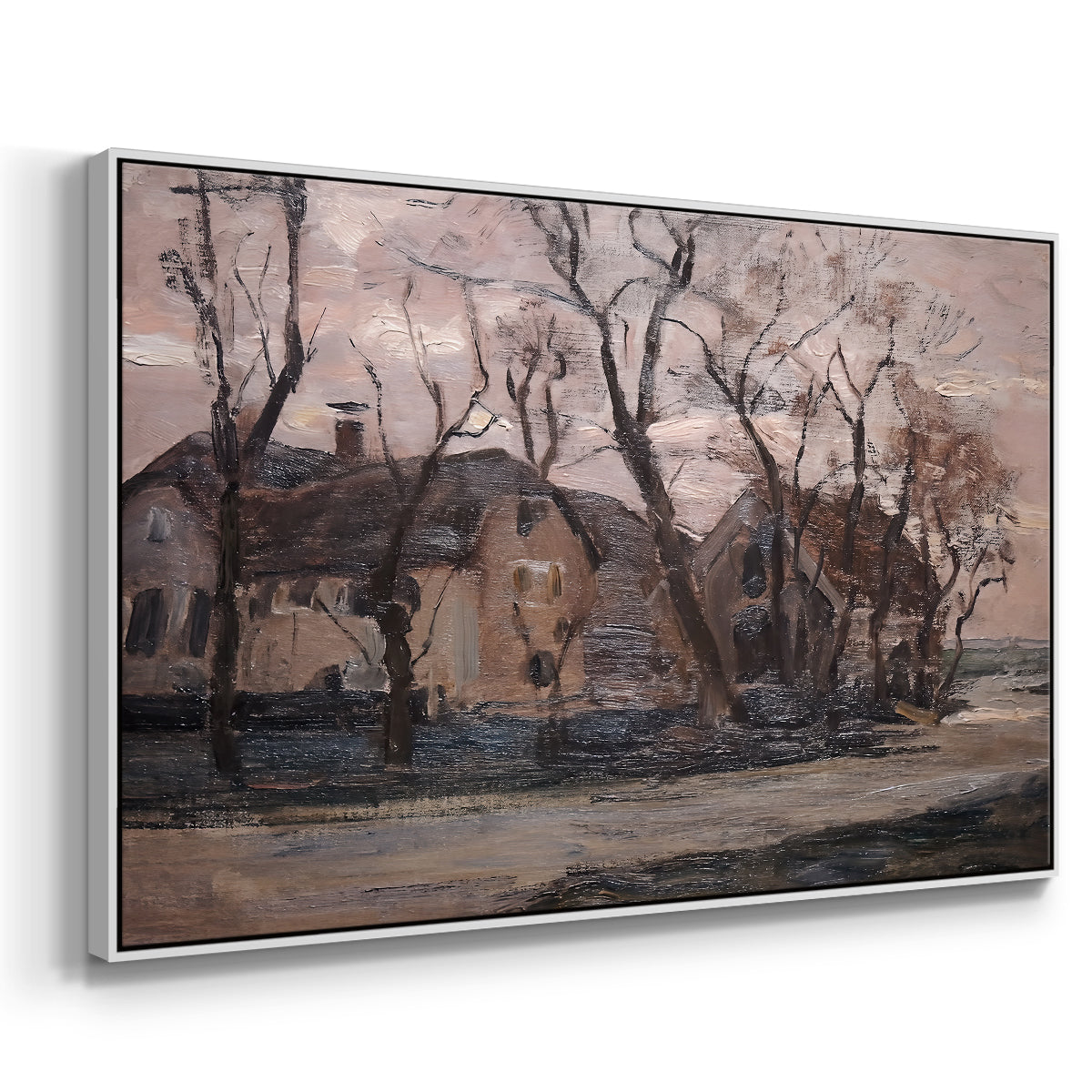 Farm near Duivendrecht in the Evening, c. 1905 - Floater Framed Canvas Print