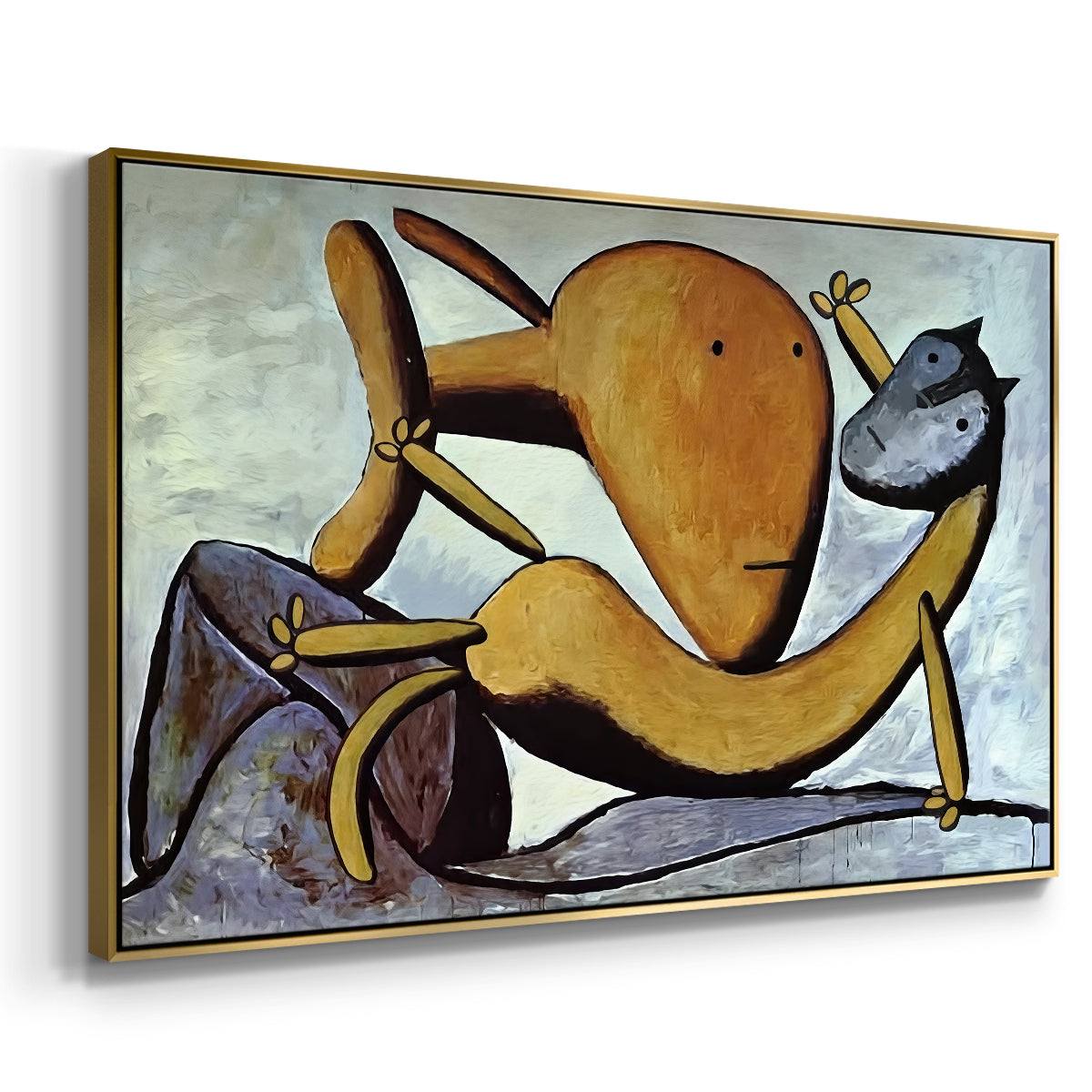 Cat and Big Fish, c. 1931 - Floater Framed Canvas Print