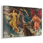 Canvas art print featuring a dramatic allegory of spirits moving within turbulent sky, displayed at an angle
