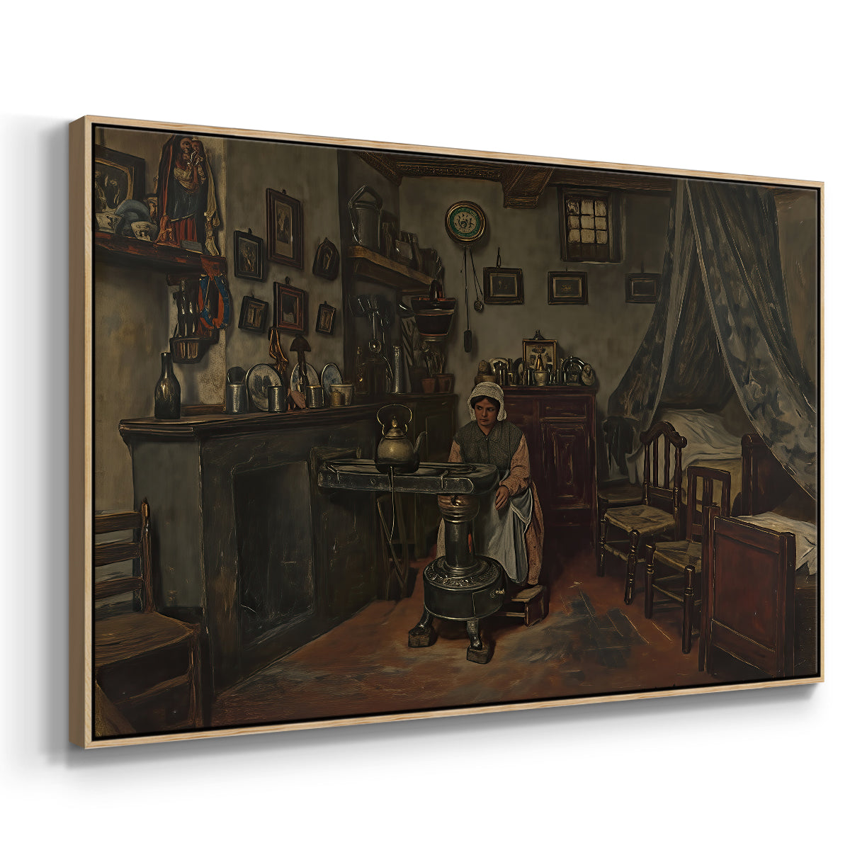 Interior, c. 1865-1870 - Floater Framed Canvas Print