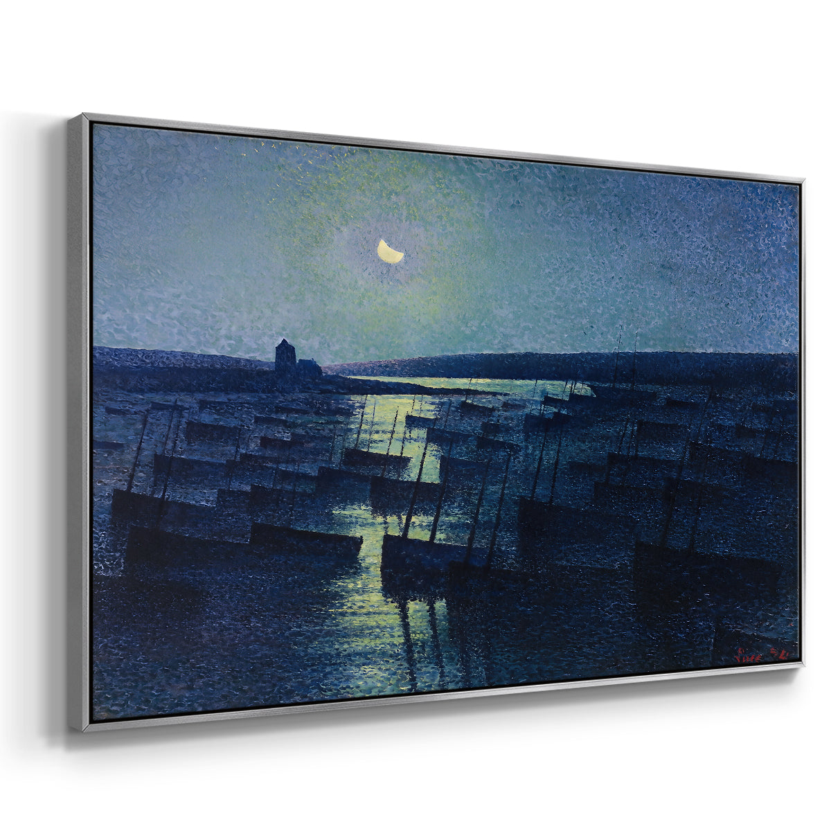 Camaret, Moonlight and Fishing Boats, 1894 - Floater Framed Canvas Print