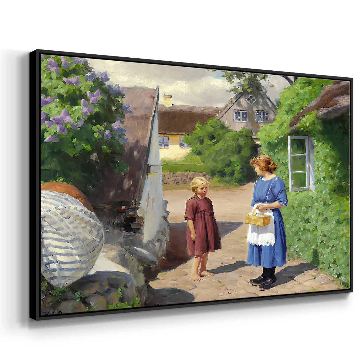 Summer Day in Jyllinge, 1922 - Floater Framed Canvas Print
