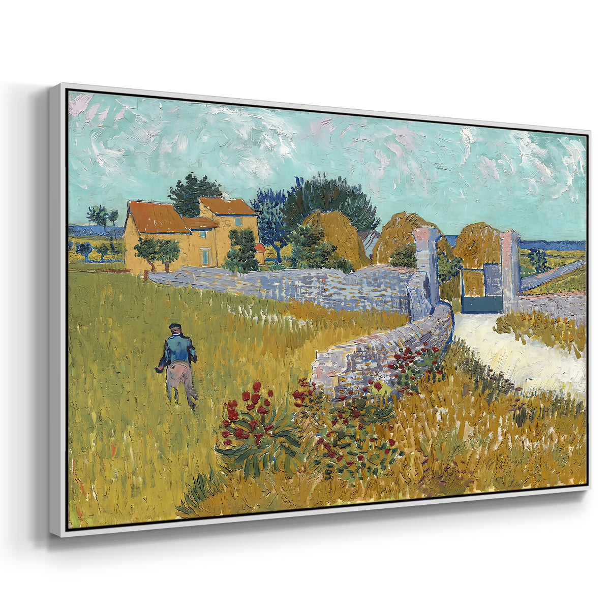 Farmhouse in Provence, 1888 - Floater Framed Canvas Print