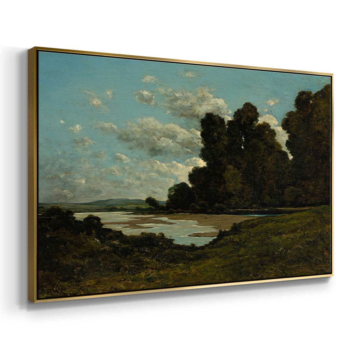 The River Loire at Nevers, 1901 - Floater Framed Canvas Print