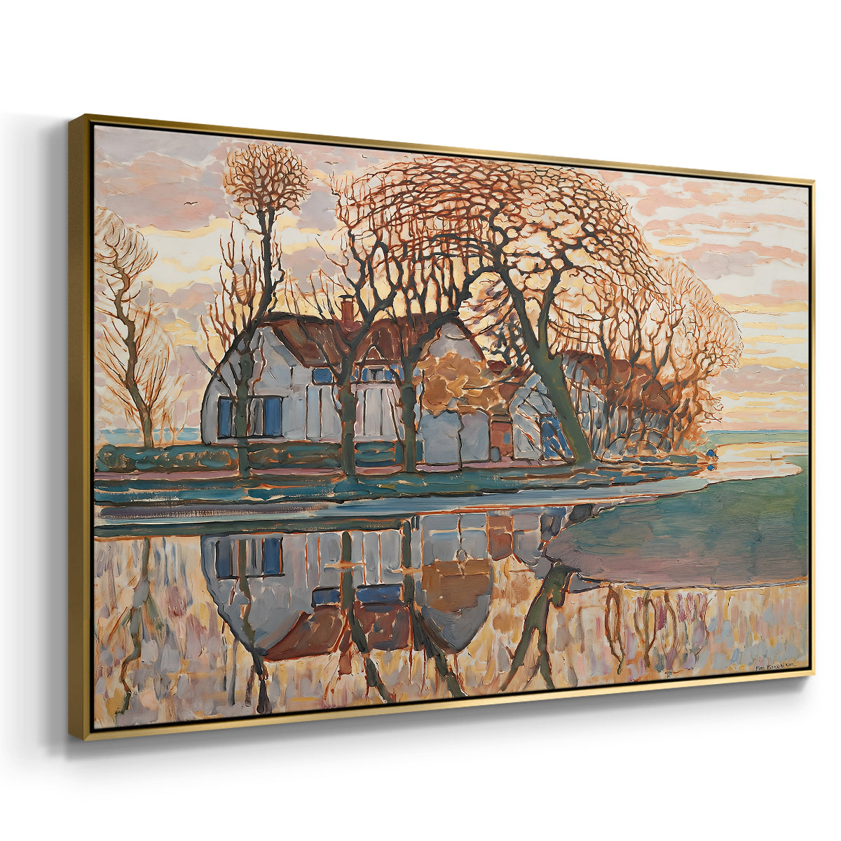 Farm near Duivendrecht, c. 1916 - Floater Framed Canvas Print