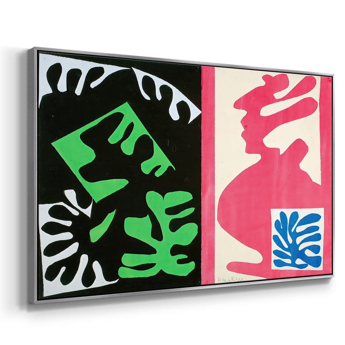 Composition, Black and Red, from Jazz, 1947 - Floater Framed Canvas Print