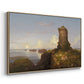 Italian Coast Scene with Ruined Tower, 1838 - Floater Framed Canvas Print