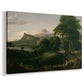 Canvas art print featuring an early agricultural scene with organized rural activity, displayed at an angle