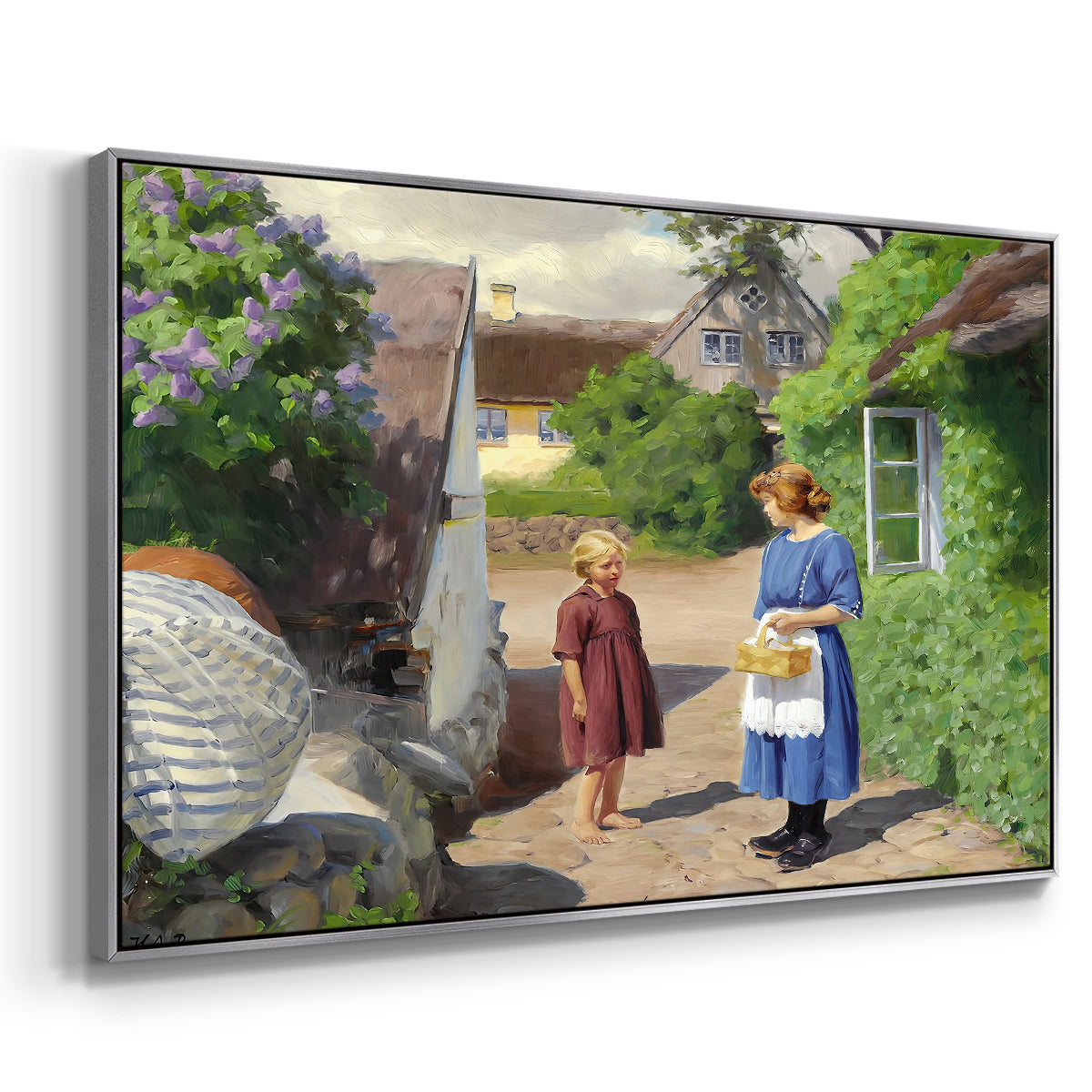 Summer Day in Jyllinge, 1922 - Floater Framed Canvas Print