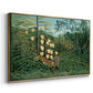 Fight Between a Tiger and a Buffalo, 1908 - Floater Framed Canvas Print