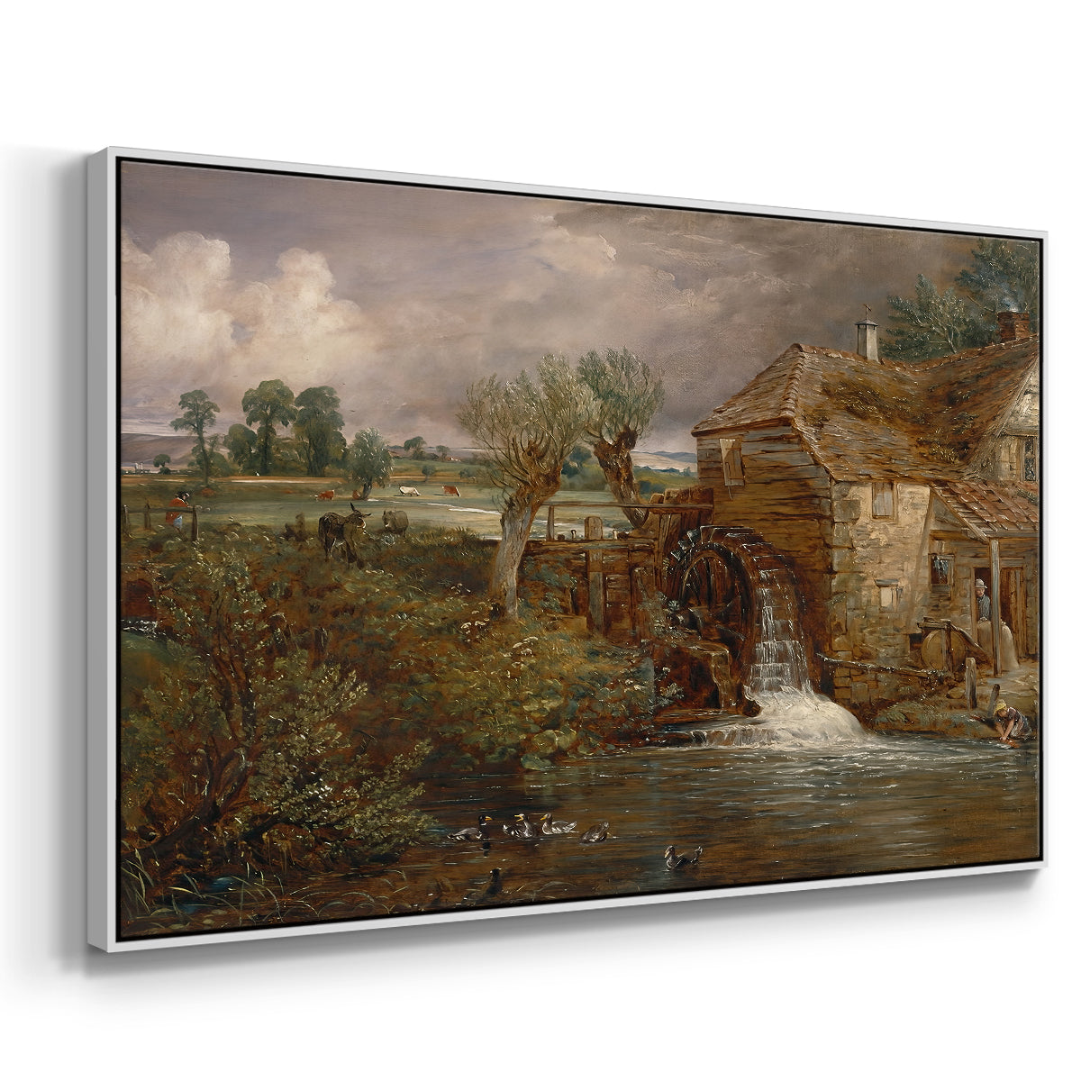 Parham Mill, Gillingham, 1826 - Floater Framed Canvas Print