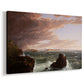 Canvas art print featuring a maritime scene with dramatic clouds over bay, displayed at an angle