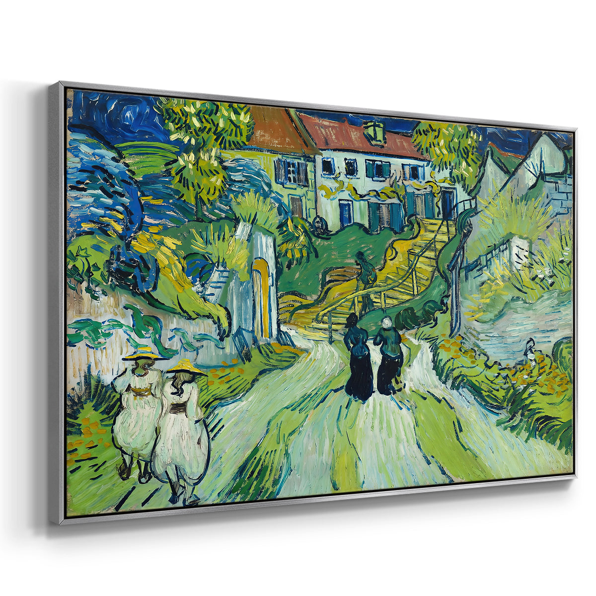 Stairway at Auvers, 1890 - Floater Framed Canvas Print
