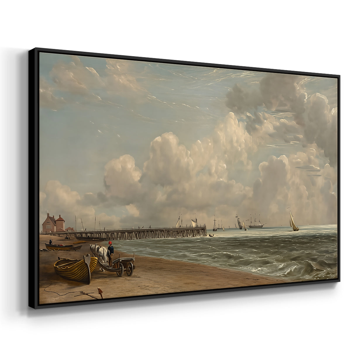 Yarmouth Jetty, 1822 - Floater Framed Canvas Print