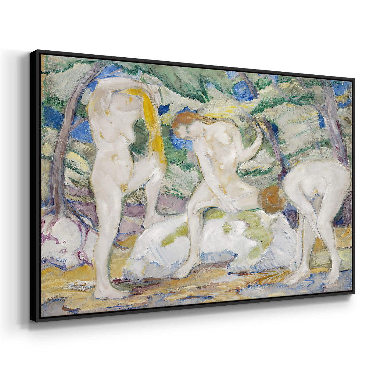 Bathing Women, 1910 - Floater Framed Canvas Print