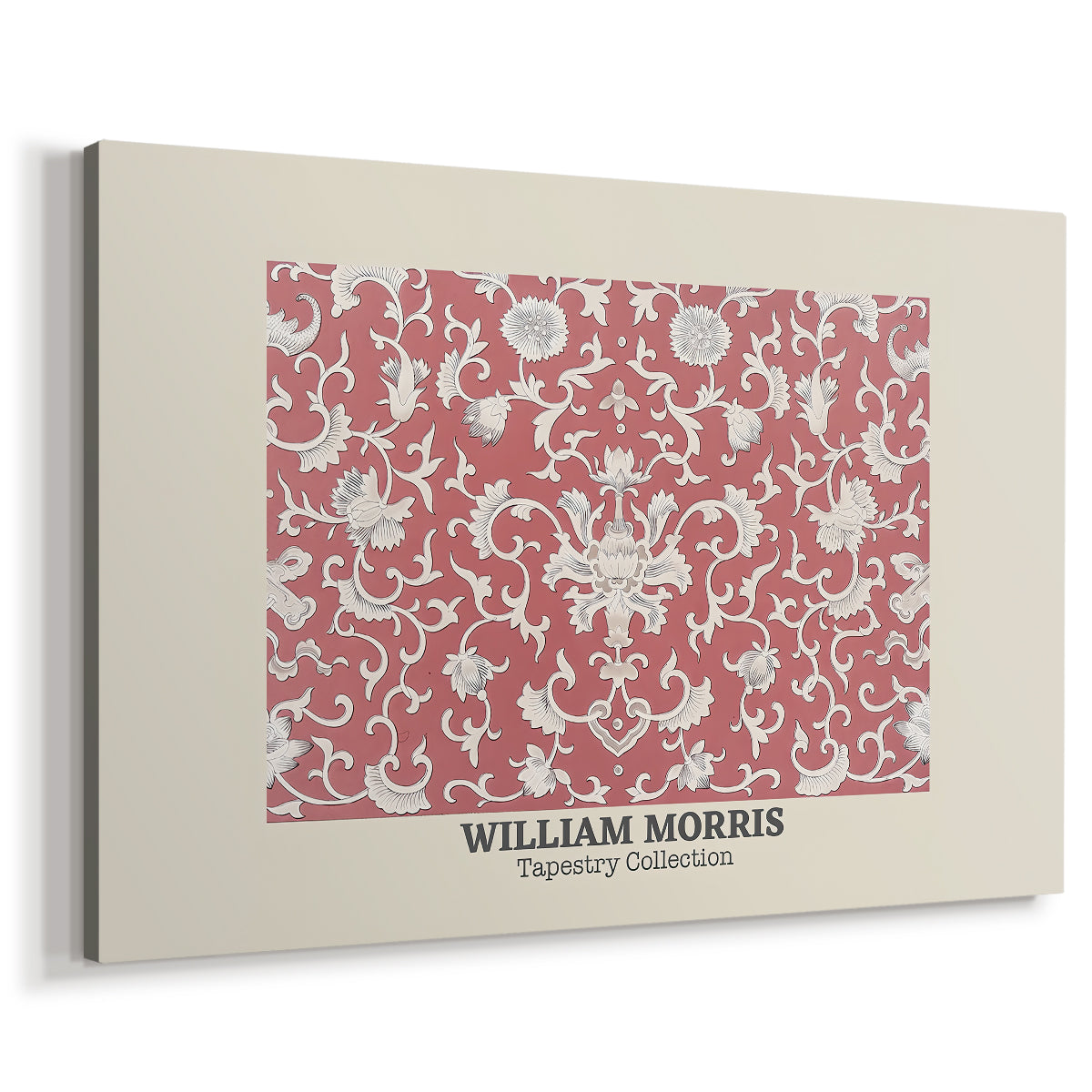Canvas art print featuring an ornamental design with closely packed botanical elements, displayed at an angle