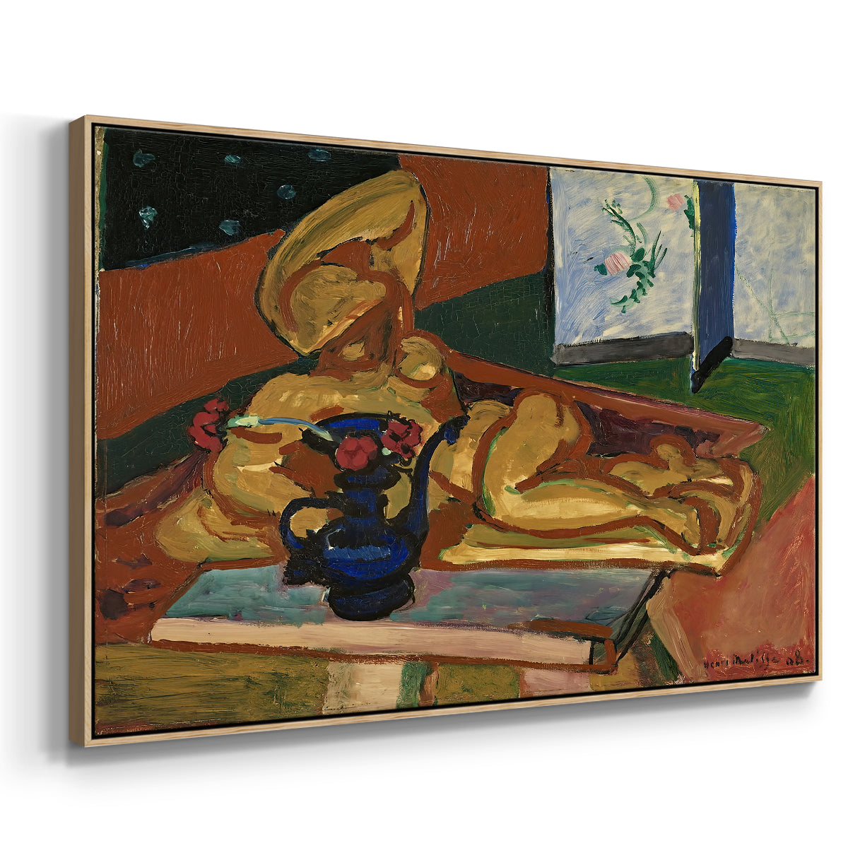 Sculpture and Persian Vase (The Bronze Figure), 1908 - Floater Framed Canvas Print