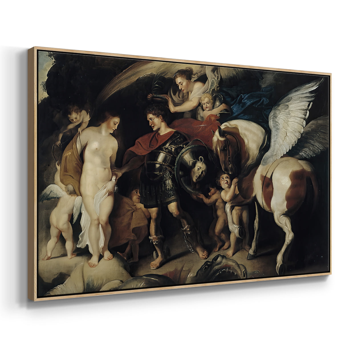 Perseus and Andromeda, c. 1620 - Floater Framed Canvas Print
