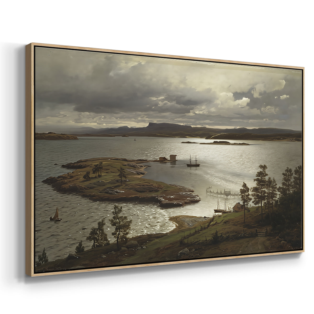 The Fjord at Sandviken (Sandviksfjorden), 1879 - Floater Framed Canvas Print