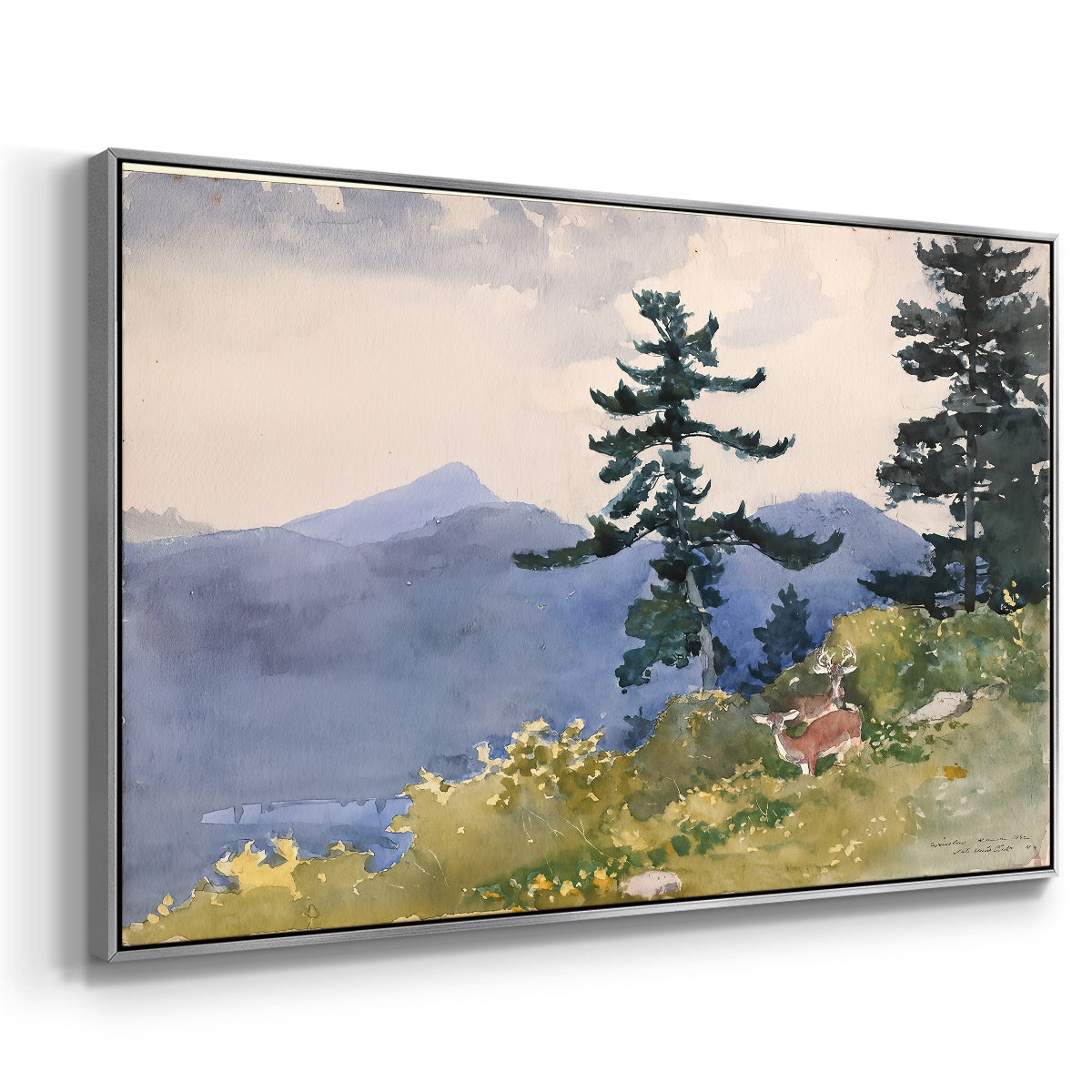 North Woods Club, Adirondacks, 1892 - Floater Framed Canvas Print