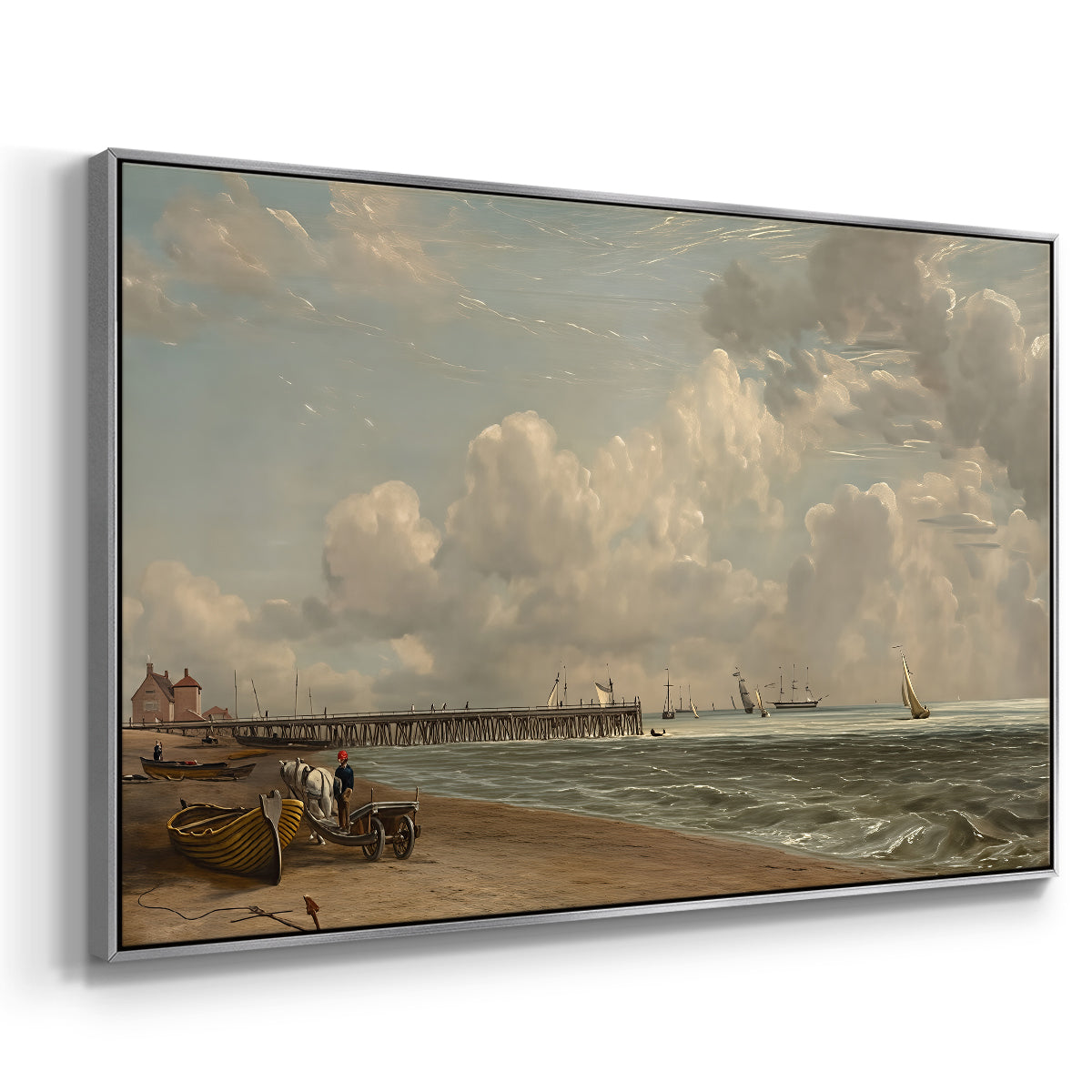Yarmouth Jetty, 1822 - Floater Framed Canvas Print