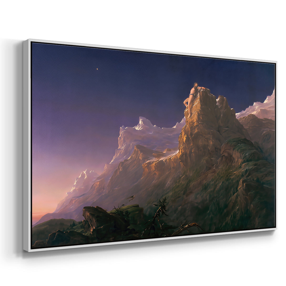 Prometheus Bound, 1847 - Floater Framed Canvas Print