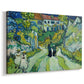 Canvas art print featuring an expressive architectural scene with steps and surrounding structures, displayed at an angle