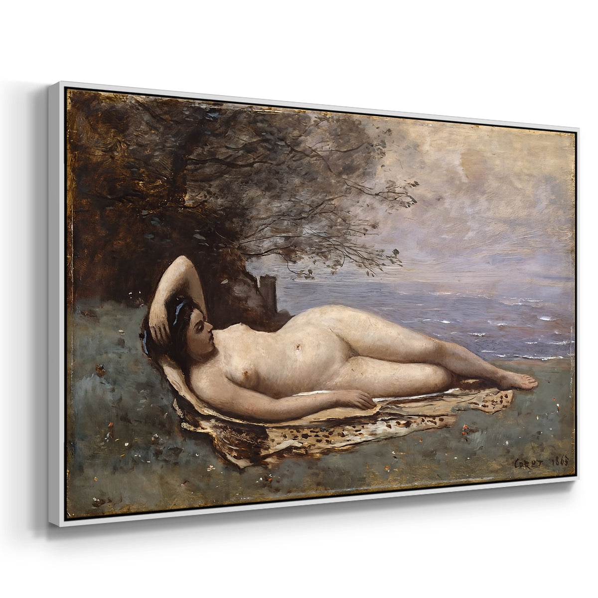 Bacchante by the Sea, 1865 - Floater Framed Canvas Print