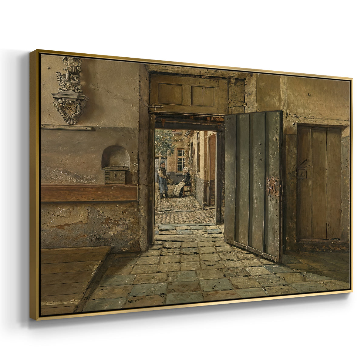 The Conversation, 1884 - Floater Framed Canvas Print