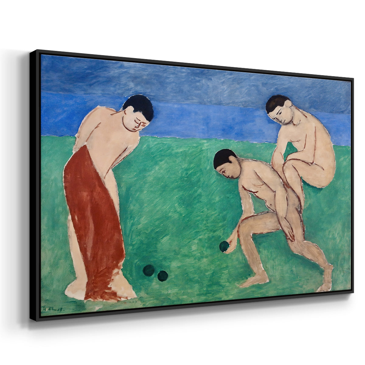 Game of Bowls, 1908 - Floater Framed Canvas Print