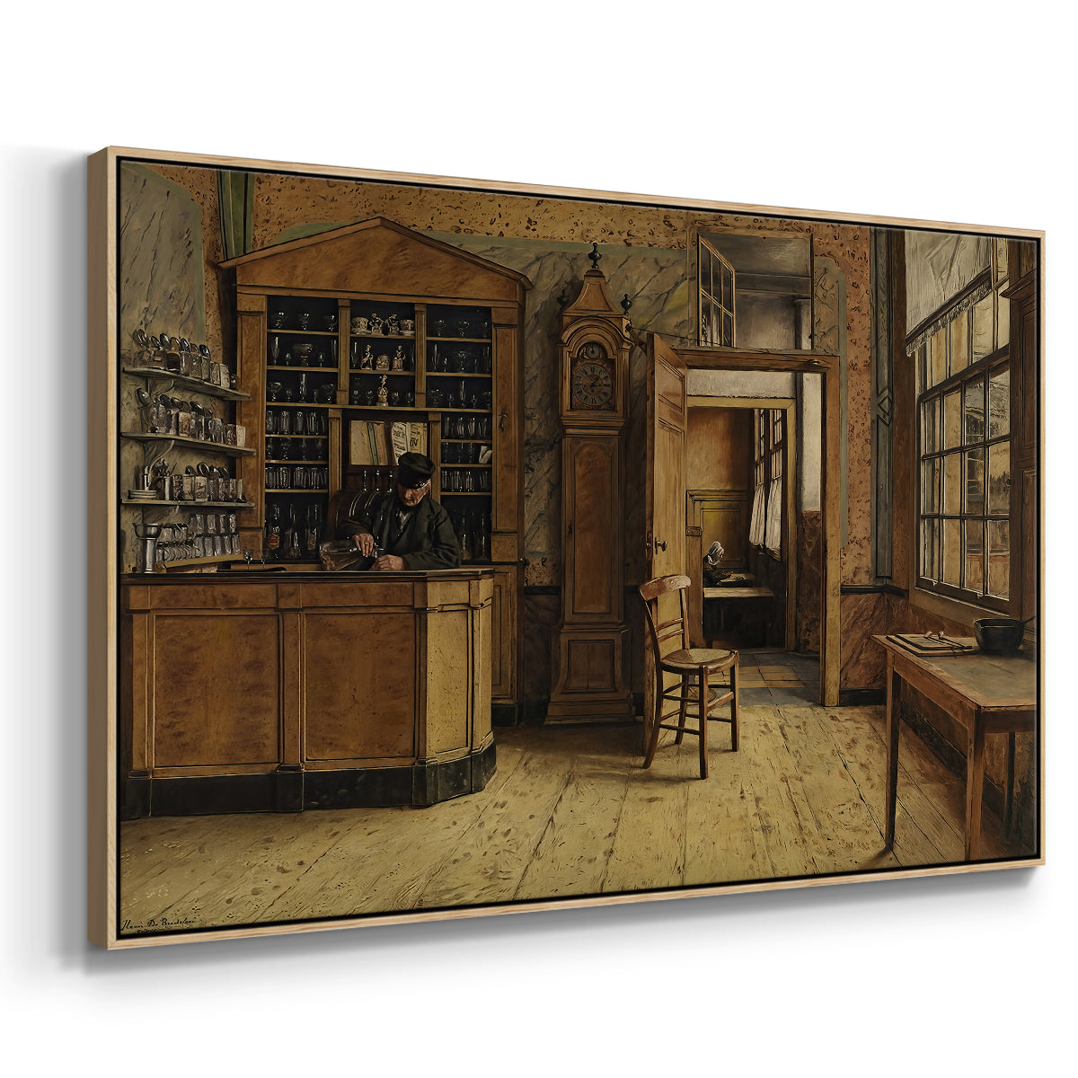 The Old Inn 'Het Loodshuis' in Antwerp, 1877 - Floater Framed Canvas Print