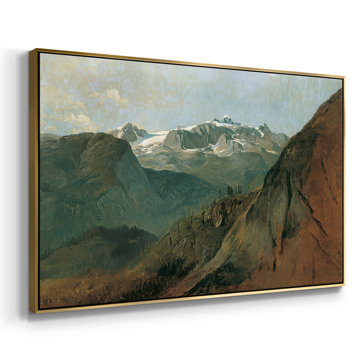 The Dachstein from the Plassen near Hallstatt, 1827 - Floater Framed Canvas Print