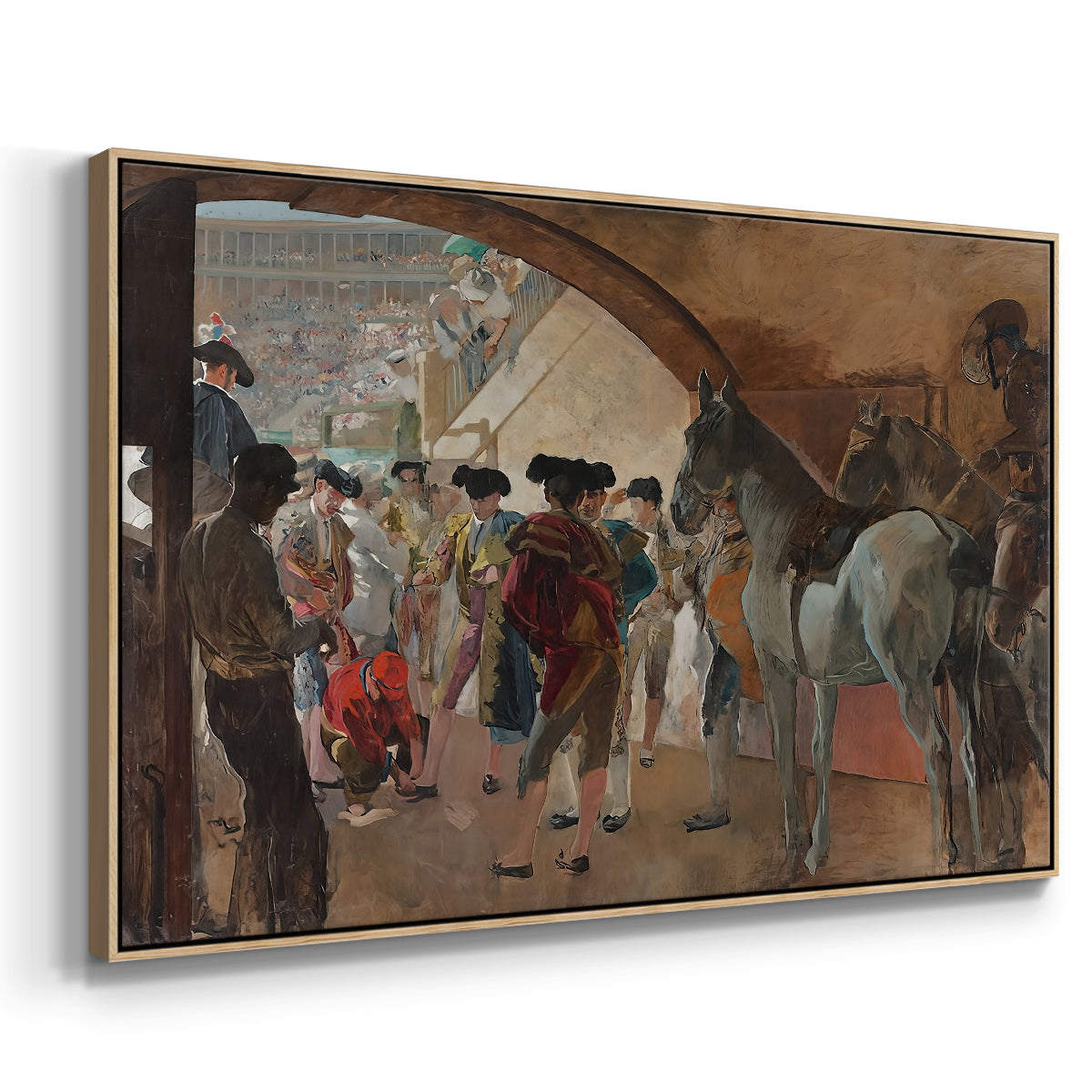 Before the Bullfight (Antes de la corrida), c. 1900 - Floater Framed Canvas Print