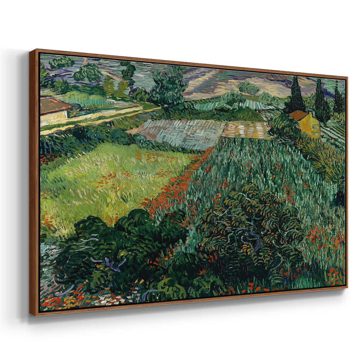 Field with Poppies, Saint-Rémy, 1889 - Floater Framed Canvas Print