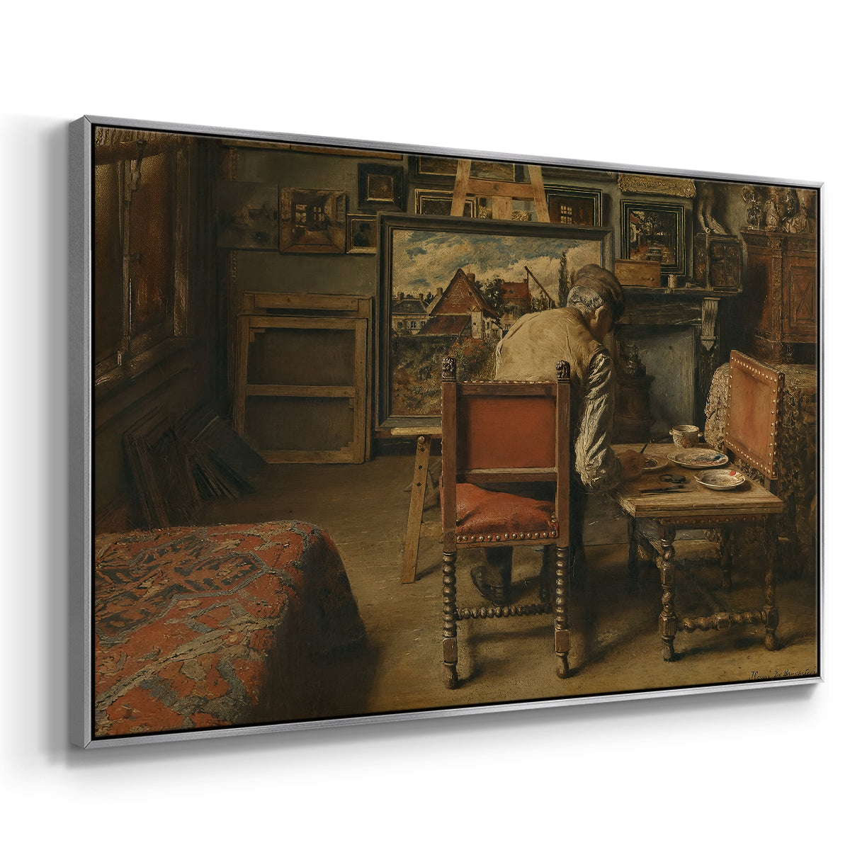 The Retoucher (The Restorer), 1876 - Floater Framed Canvas Print