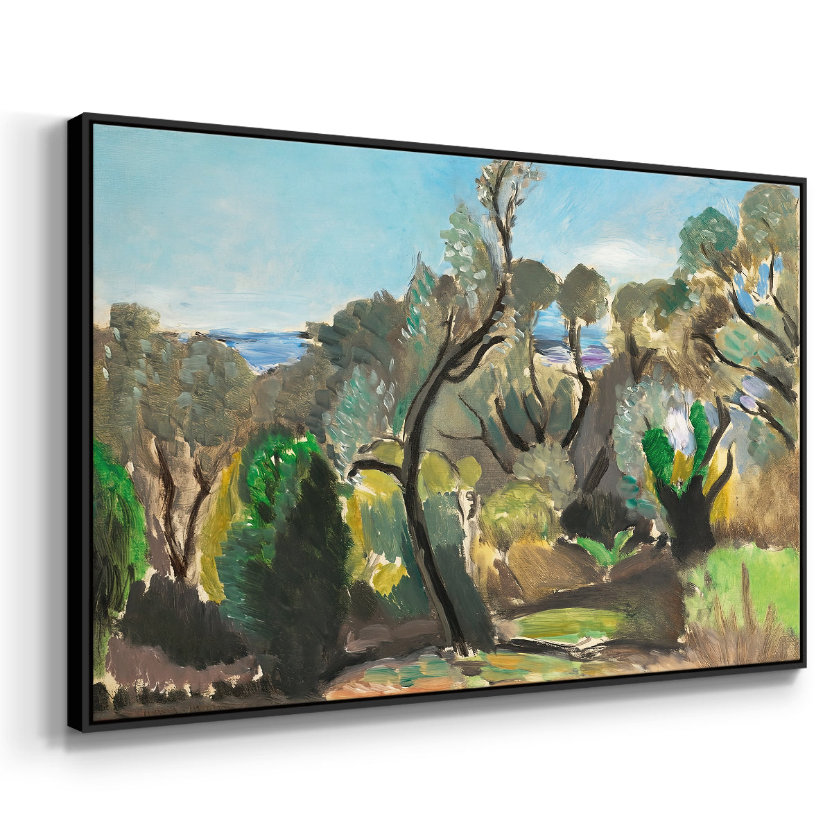 Landscape near Nice, c. 1918 - Floater Framed Canvas Print