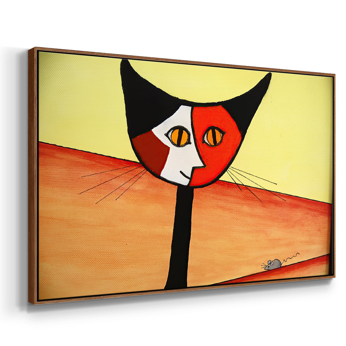 Picasso's Cat–El Gato - Floater Framed Canvas Print