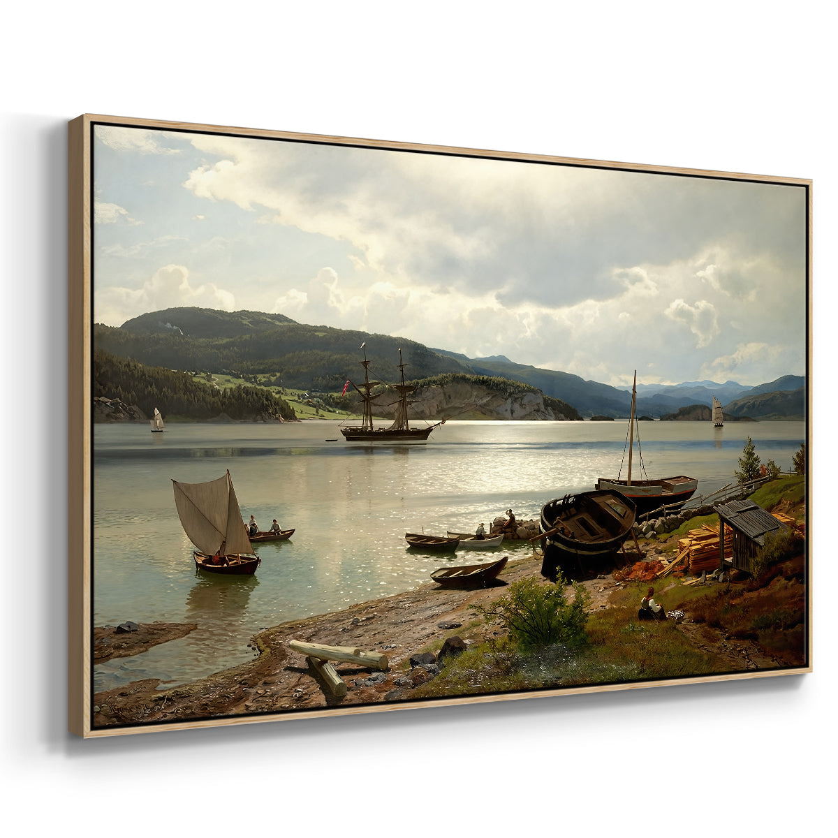 By the Water, 1876 - Floater Framed Canvas Print