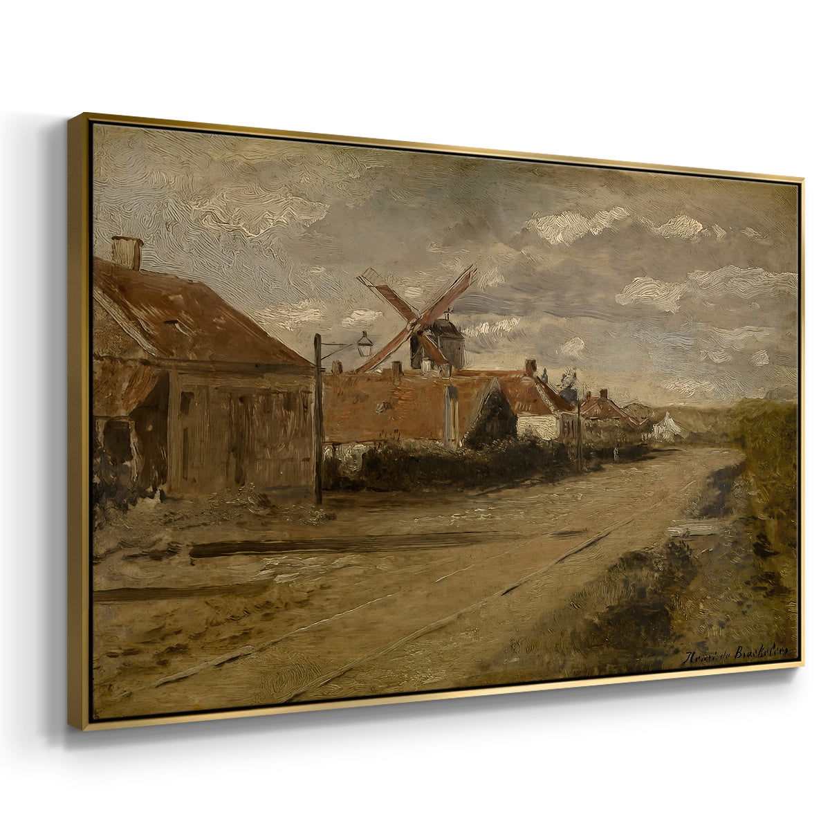 The Mill at Kiel, c. 1885-1888 - Floater Framed Canvas Print