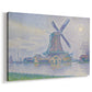 Canvas art print featuring an architectural scene with mill and canal, displayed at an angle