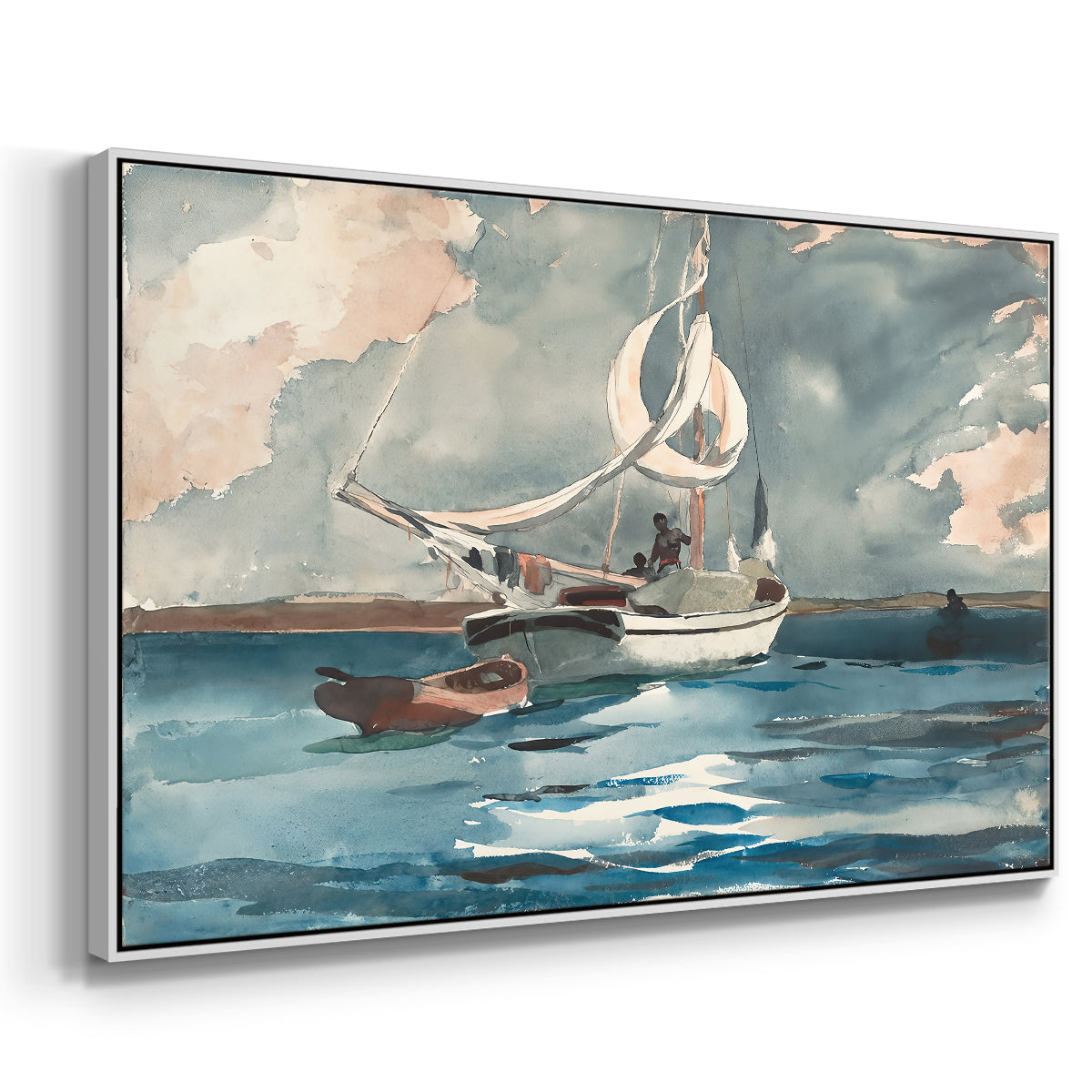 Sloop, Nassau, 1899 - Floater Framed Canvas Print