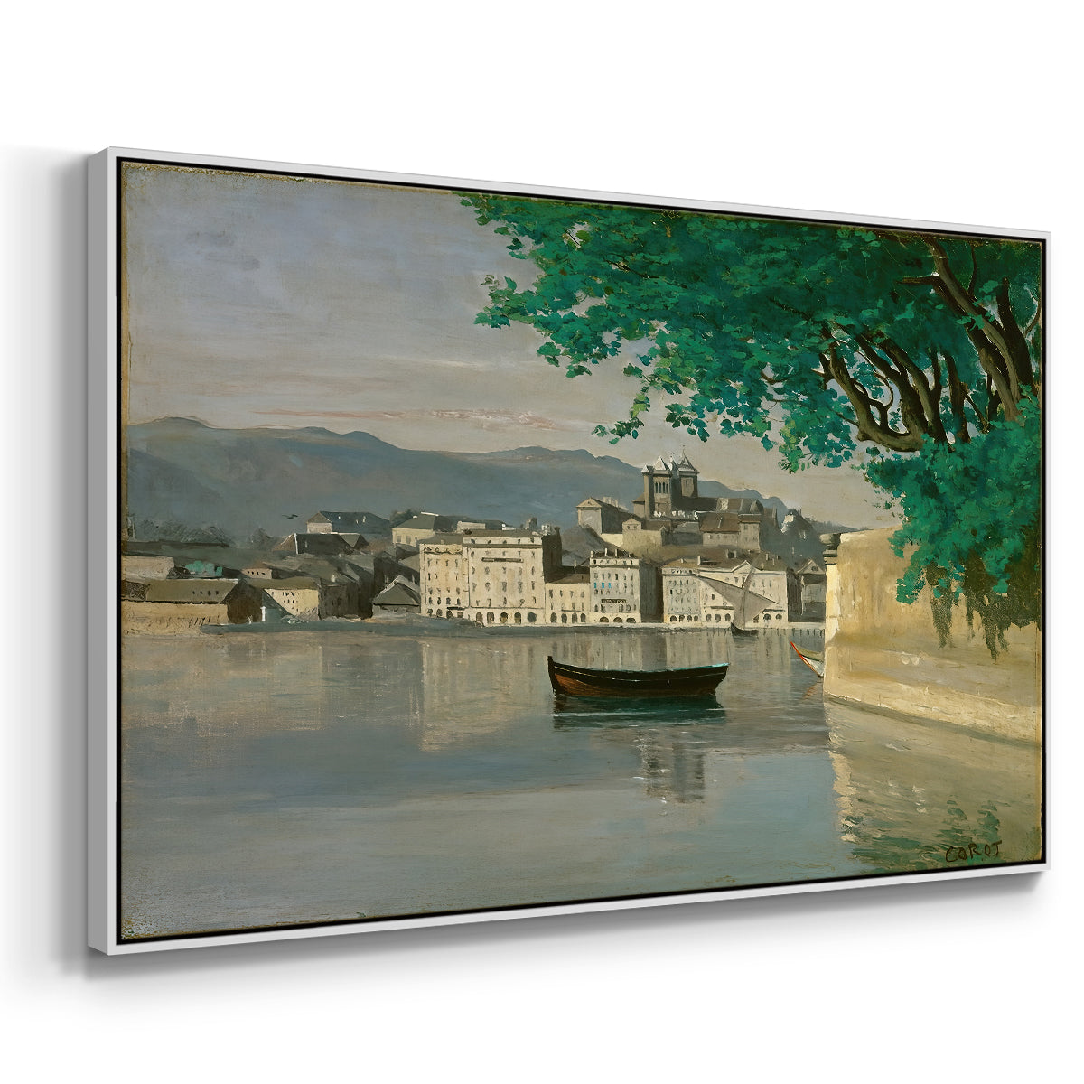 Geneva View of Part of the City, c. 1834-1835 - Floater Framed Canvas Print